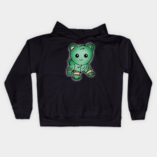 Cute Green Baby Bear Kids Hoodie